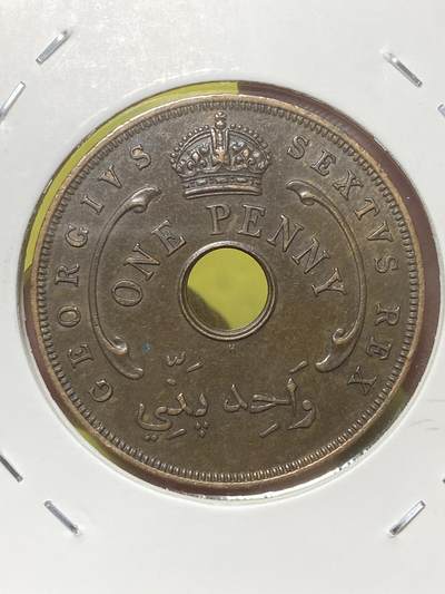 2026年第三十二场(总第二百零一场）外国精品纸夹币场(免佣金) - 包浆好品–英属西非1952单年份1便士(乔治六世逝世年，第四版，H标喜敦厂造)