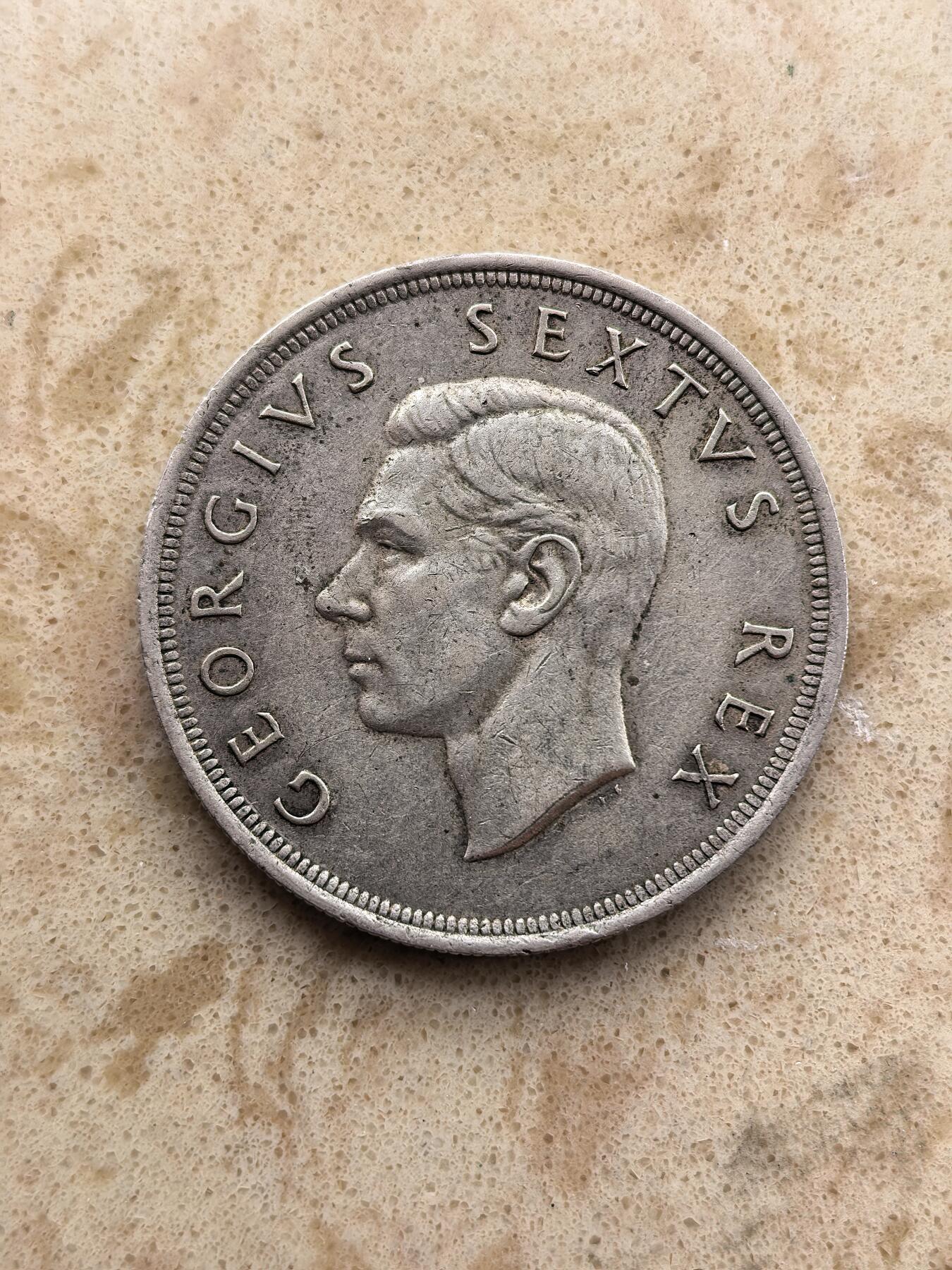 道一币馆币章第一百六十七场 南非1952年开普敦被发现300周年5先令银币  28.28g 500s