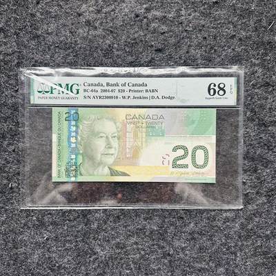 🇺🇳¥ ¥2026🐎马年纸钞评级币 - 加拿大2004-2007年20元旅行版，IBNS获奖钞，AYR首发冠（AYR2300910）