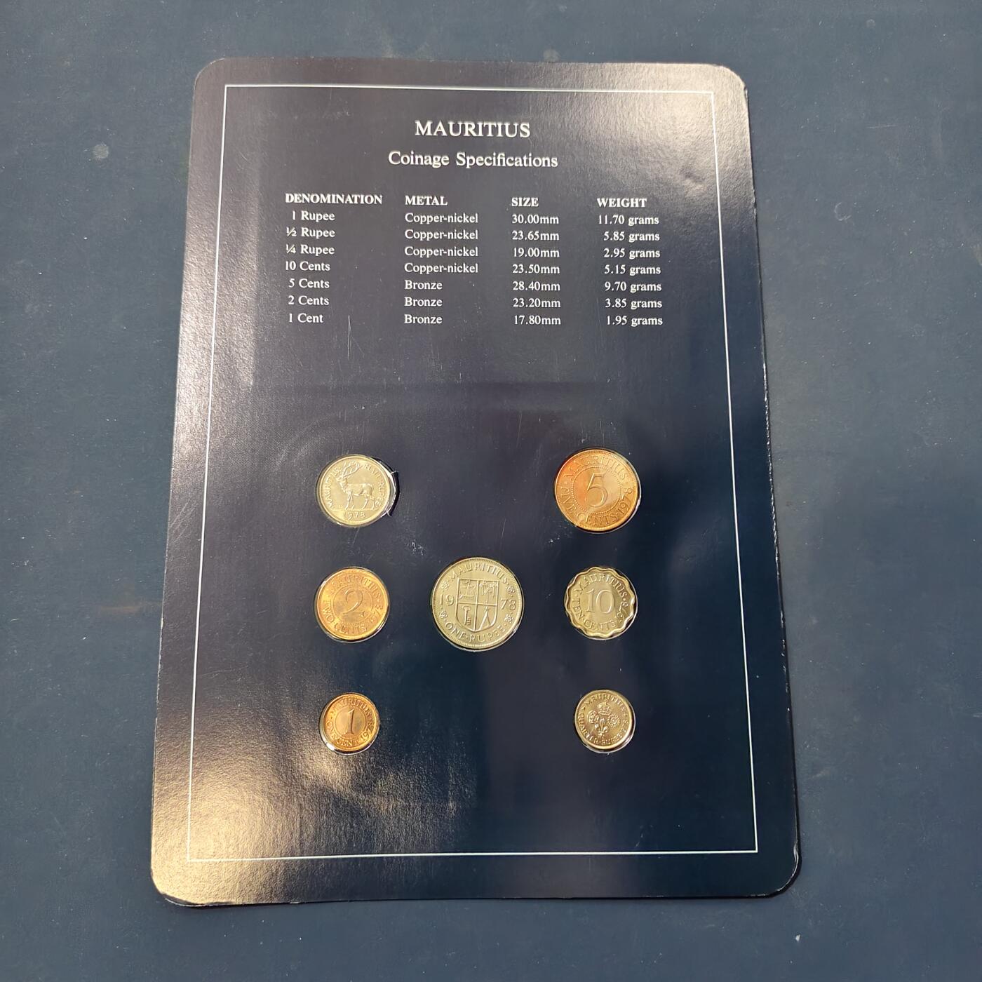 【全场包邮】纯粹捡漏拍506场-持续更新中 【富兰克林·世界各国硬币系列邮币卡】毛里求斯共和国（女王版）