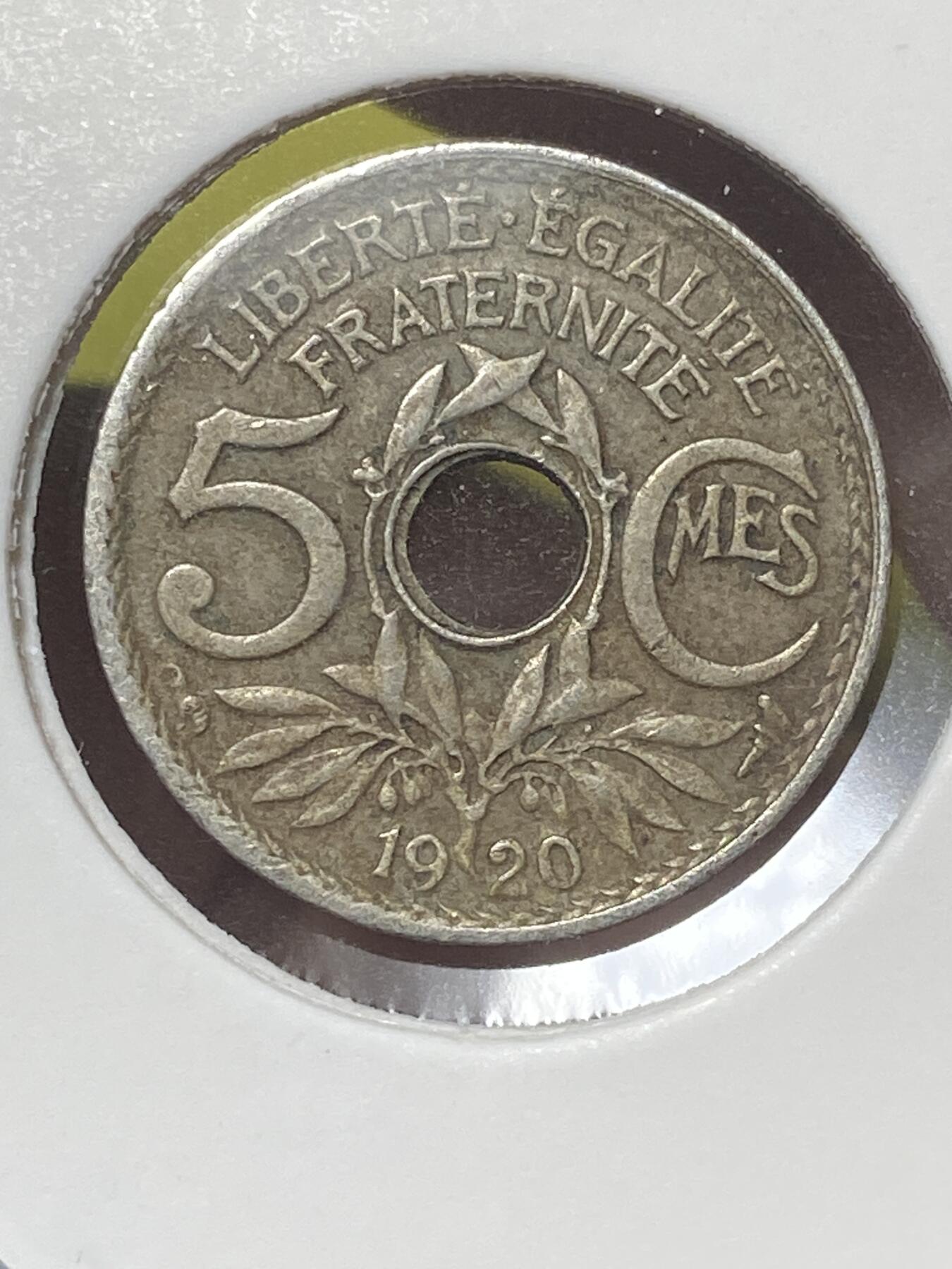 2026年第三十二场(总第二百零一场）外国精品纸夹币场(免佣金) 特年–法兰西第三共和国1920年5生丁(第四版小尺寸版，首发年)