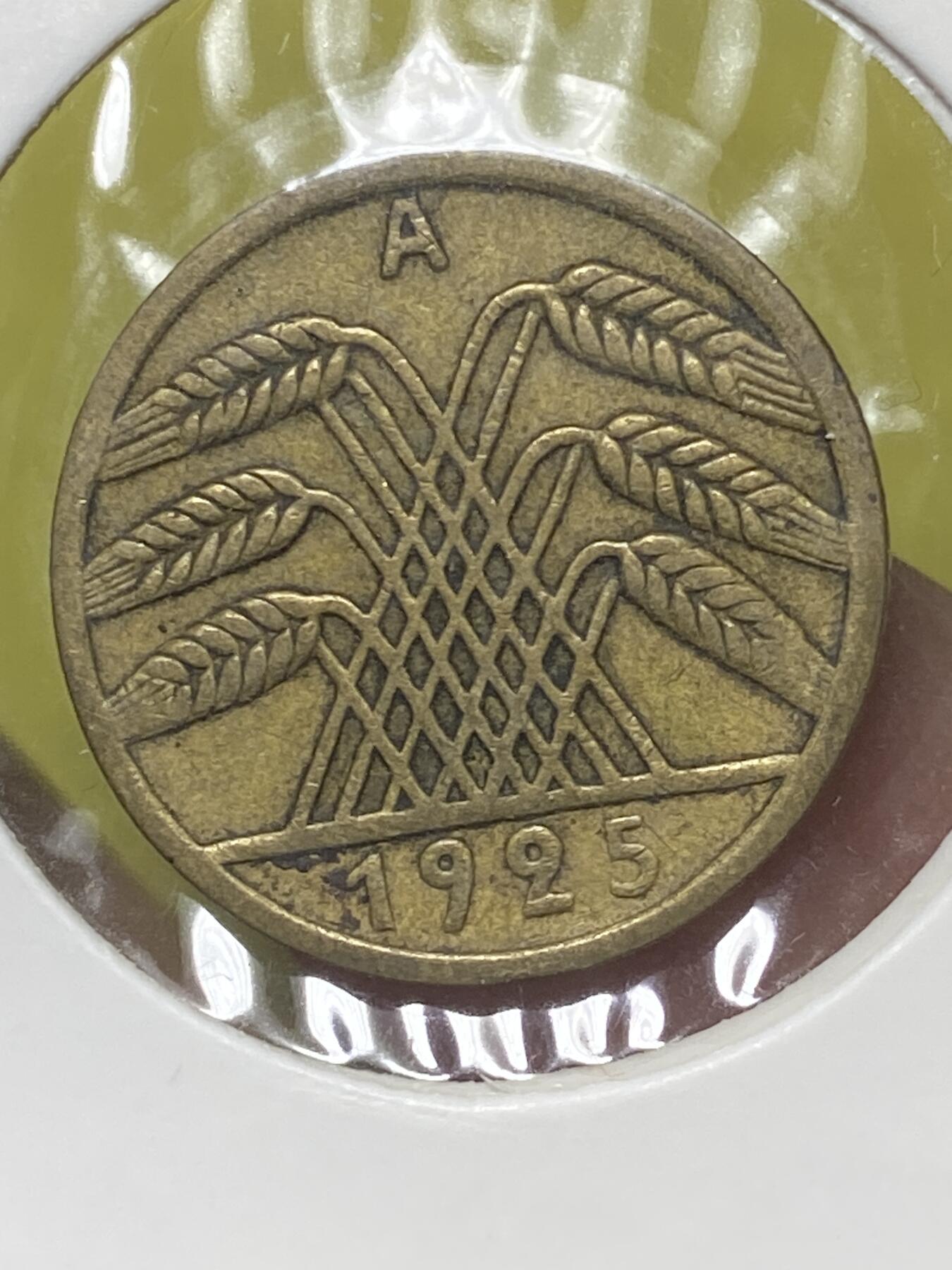 2026年第三十二场(总第二百零一场）外国精品纸夹币场(免佣金) 德意志魏玛共和国1925年5芬尼(A标，柏林造)