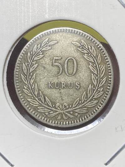2026年第三十二场(总第二百零一场）外国精品纸夹币场(免佣金) - 土耳其🇹🇷1948年50库鲁什银币(建国后第四套，400银)