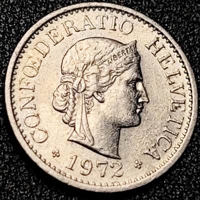 泉币菌-第199场- 新年快乐 新年第7场 本场拍品多 请提前出价（正月十五统一发货） - 高币值 百年延续 女神 瑞士1972年 10分銅镍硬币