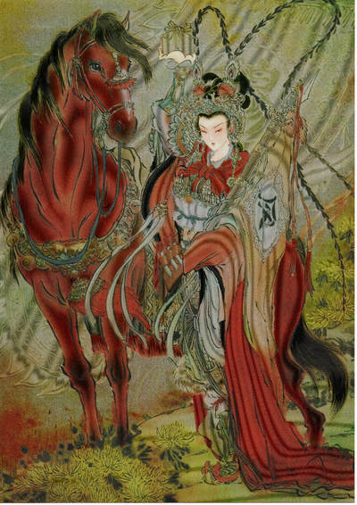 NO.25 好又多金牌大场，新年专场（上）一马当先，大吉大利！每周一站式配齐，方便凑单！（周5晚9点截拍，卖家送拍0抽成！） - 【221/300编】焱卡文化 问道东方 彫仙 穆桂英A4大卡 正面折光工艺背面普卡工艺