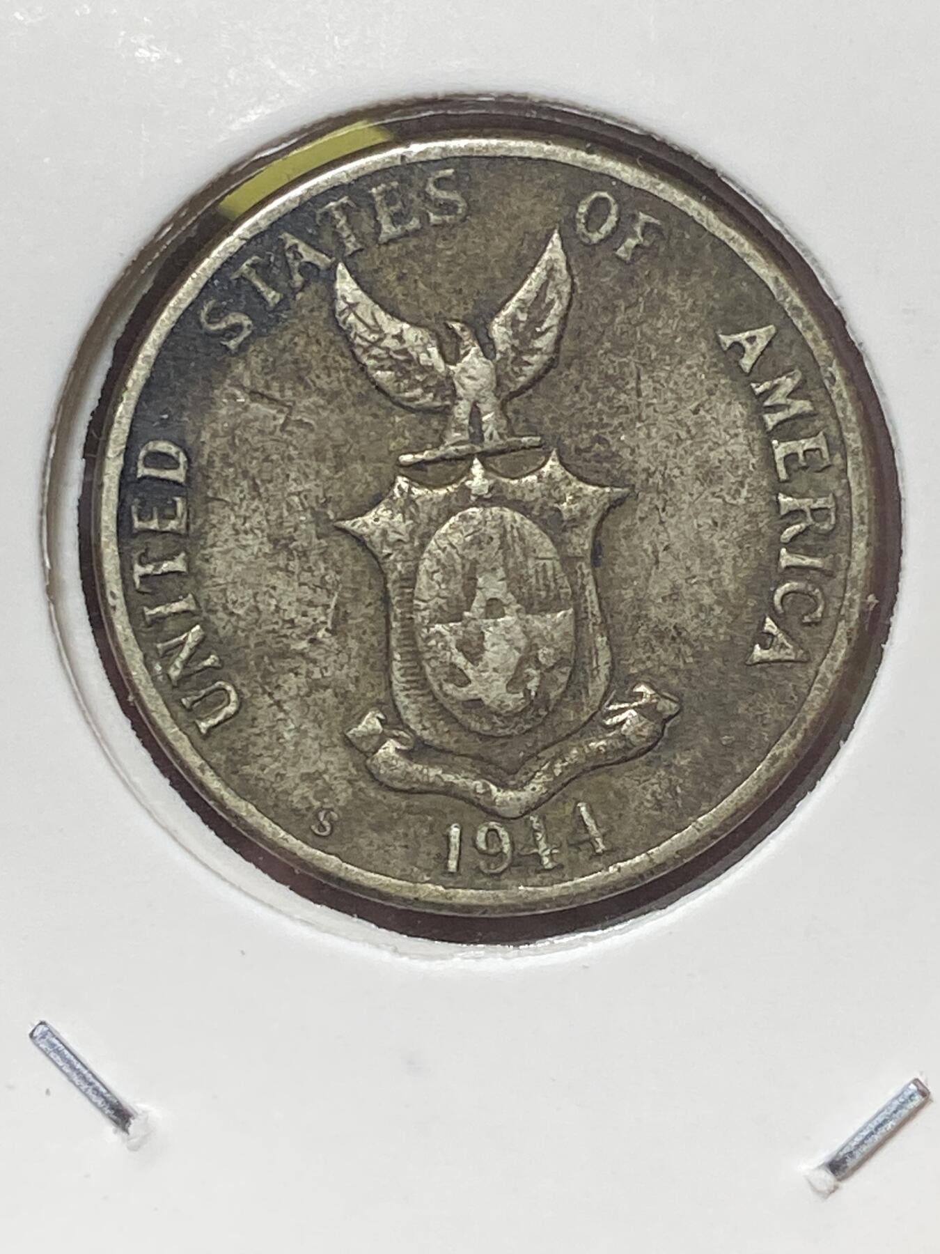 2026年第三十二场(总第二百零一场）外国精品纸夹币场(免佣金) 美国🇺🇸1944年5分(美属菲律宾时期，铜镍锌材质版，S标旧金山)