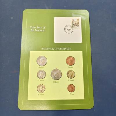 【全场包邮】纯粹捡漏拍506场-持续更新中 - 【富兰克林·世界各国硬币系列邮币卡】根西1985年1镑货币符号清年版（英国属地）