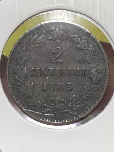2026年第三十二场(总第二百零一场）外国精品纸夹币场(免佣金) - 意大利王国1903年2分(维托里奥·埃马努埃莱三世，第一套，R标罗马造)