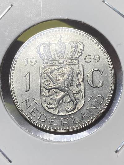 2026年第三十二场(总第二百零一场）外国精品纸夹币场(免佣金) - 荷兰🇳🇱1969年1盾(朱丽安娜女王时期，Fish–鱼标)