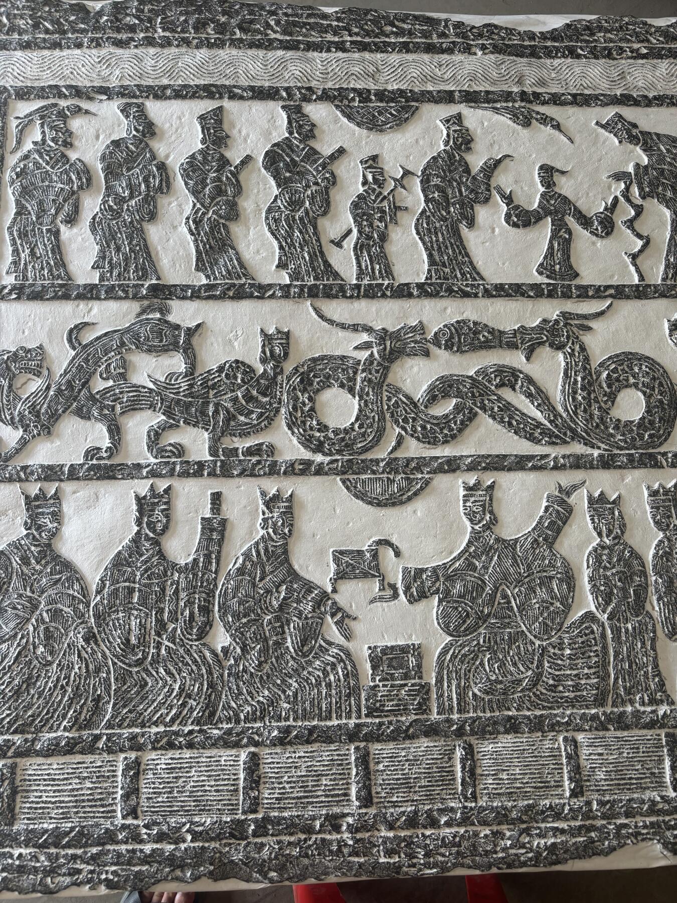 汉画像拓（孔子见老子）