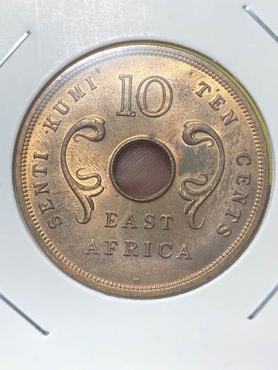 2026年第三十二场(总第二百零一场）外国精品纸夹币场(免佣金) - 原光好品–东非1964单年份10分(伊丽莎白二世第二版，独立前夕，H标喜敦厂造)