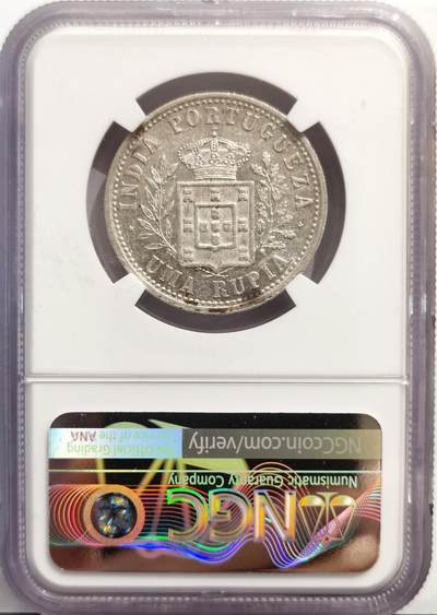 博洋堂世界钱币拍卖第162期（全场包邮） NGC AU55 葡属印度（果阿）1904年1卢比银币