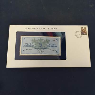 【全场包邮】纯粹捡漏拍506场-持续更新中 - 【富兰克林·世界各国纸钞系列邮币封】芬兰共和国