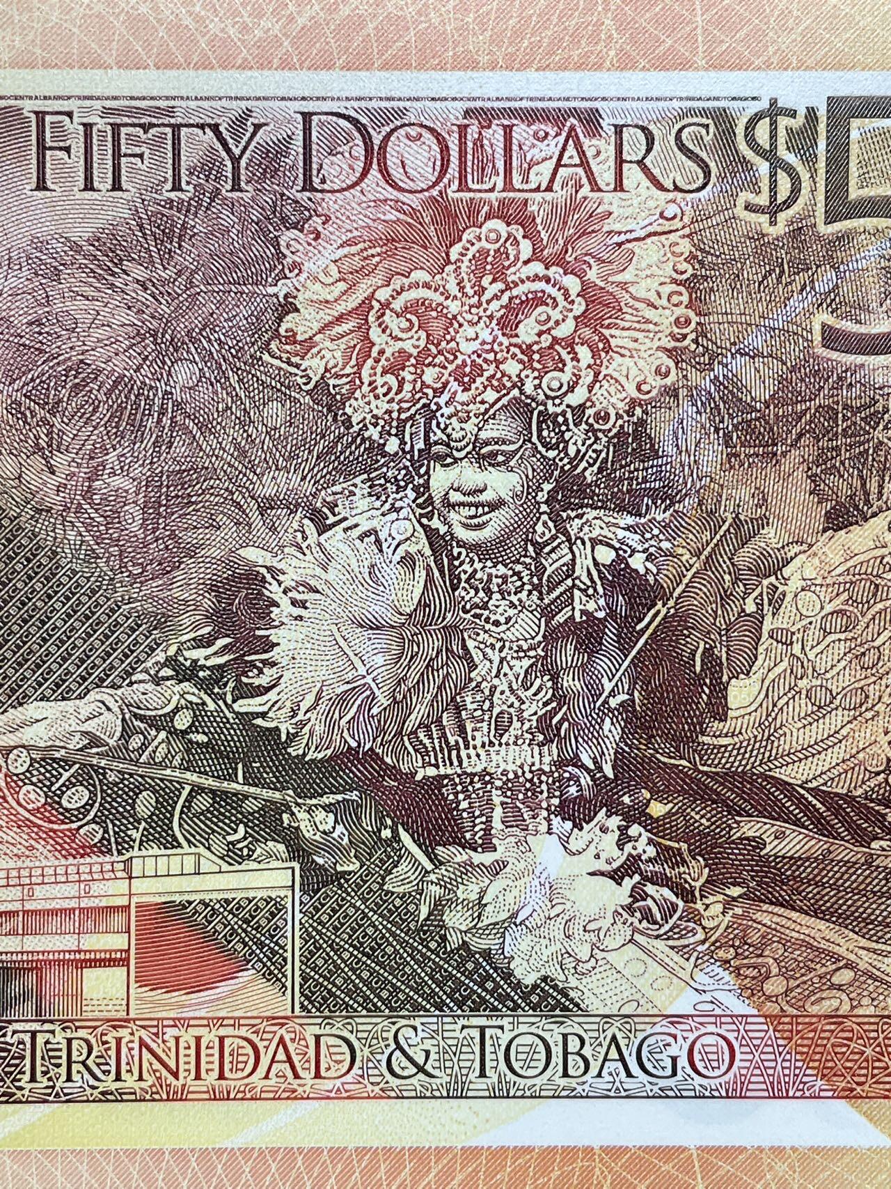 特立尼达和多巴哥 50 UNC 非常见纪念钞 而是相对较少的15年版