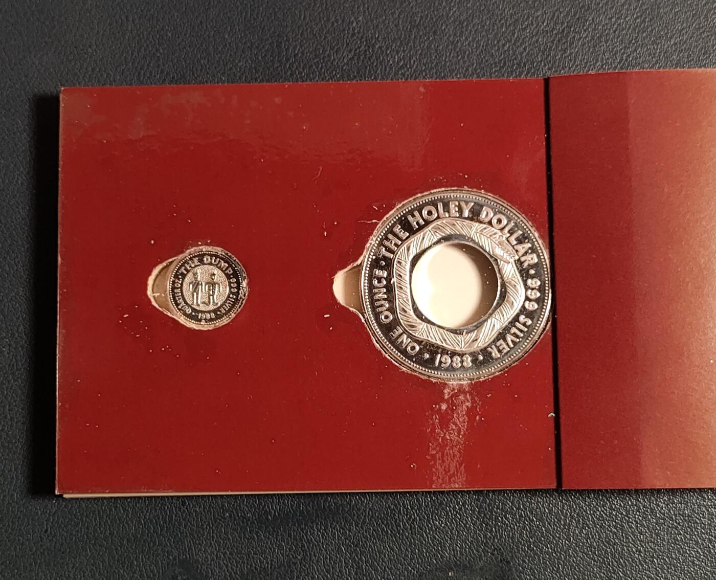 原装册带介绍 英属澳大利亚 1988年 25分、1元 精制子母银币