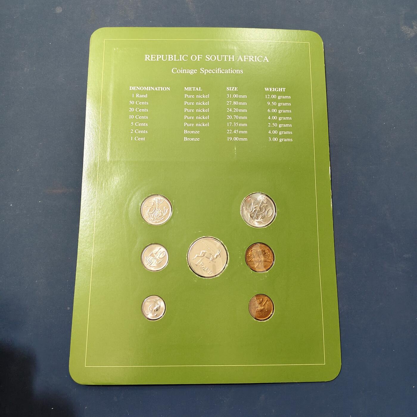 【全场包邮】纯粹捡漏拍506场-持续更新中 【富兰克林·世界各国硬币系列邮币卡】南非共和国（含独年份1982年约翰·沃斯特总统纪念版4枚全套）