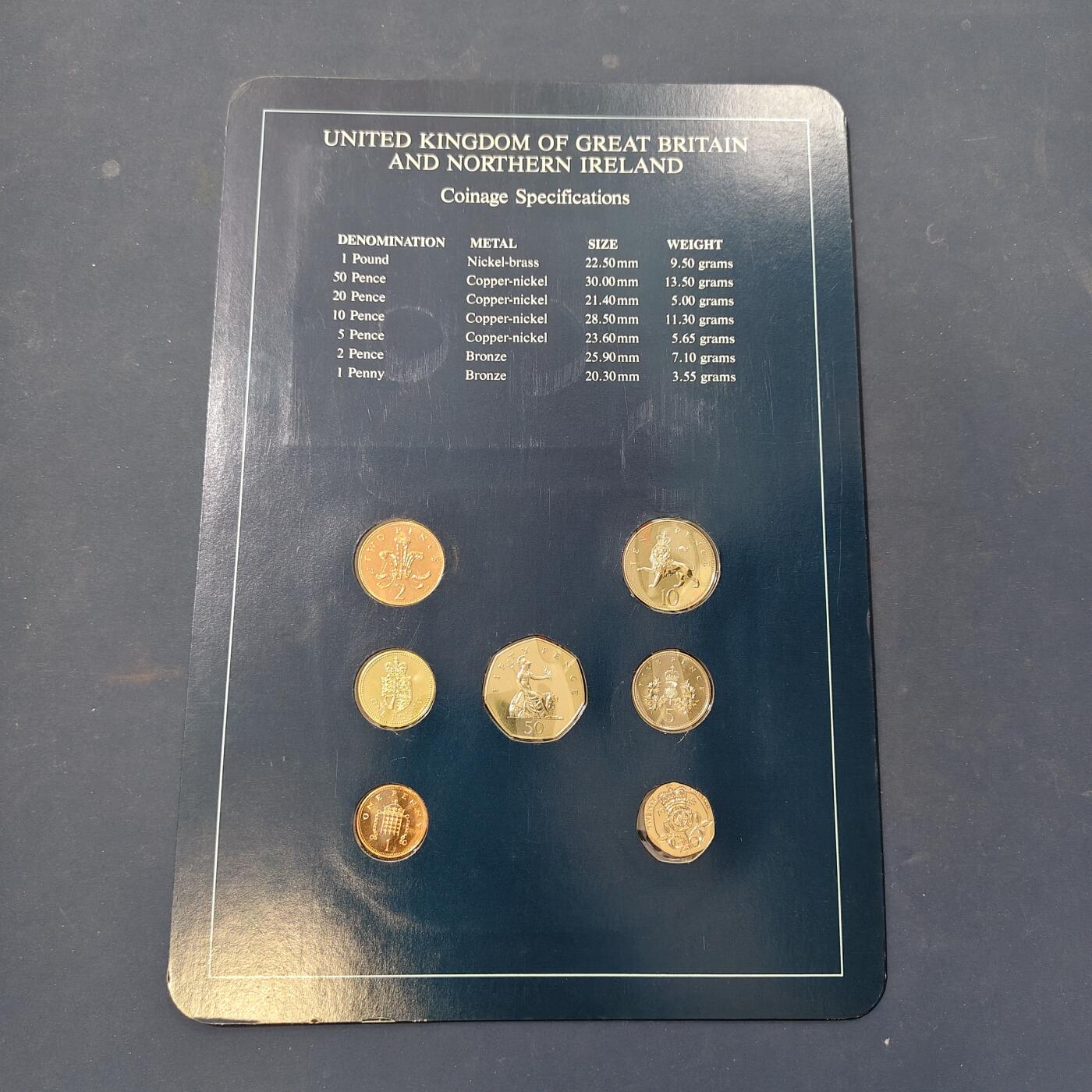 【全场包邮】纯粹捡漏拍506场-持续更新中  【富兰克林·世界各国硬币系列邮币卡】大不列颠和北爱尔兰联合王国（英国）-1镑为盾徽版