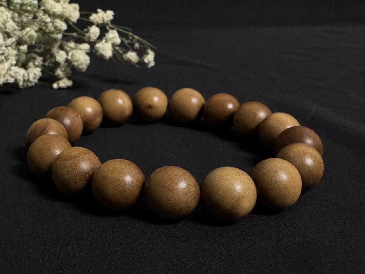 零元拍：正区印度迈索尔老山檀手串 12MM 