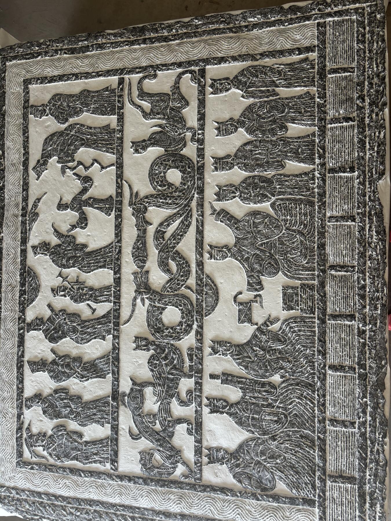 汉画像拓（孔子见老子）