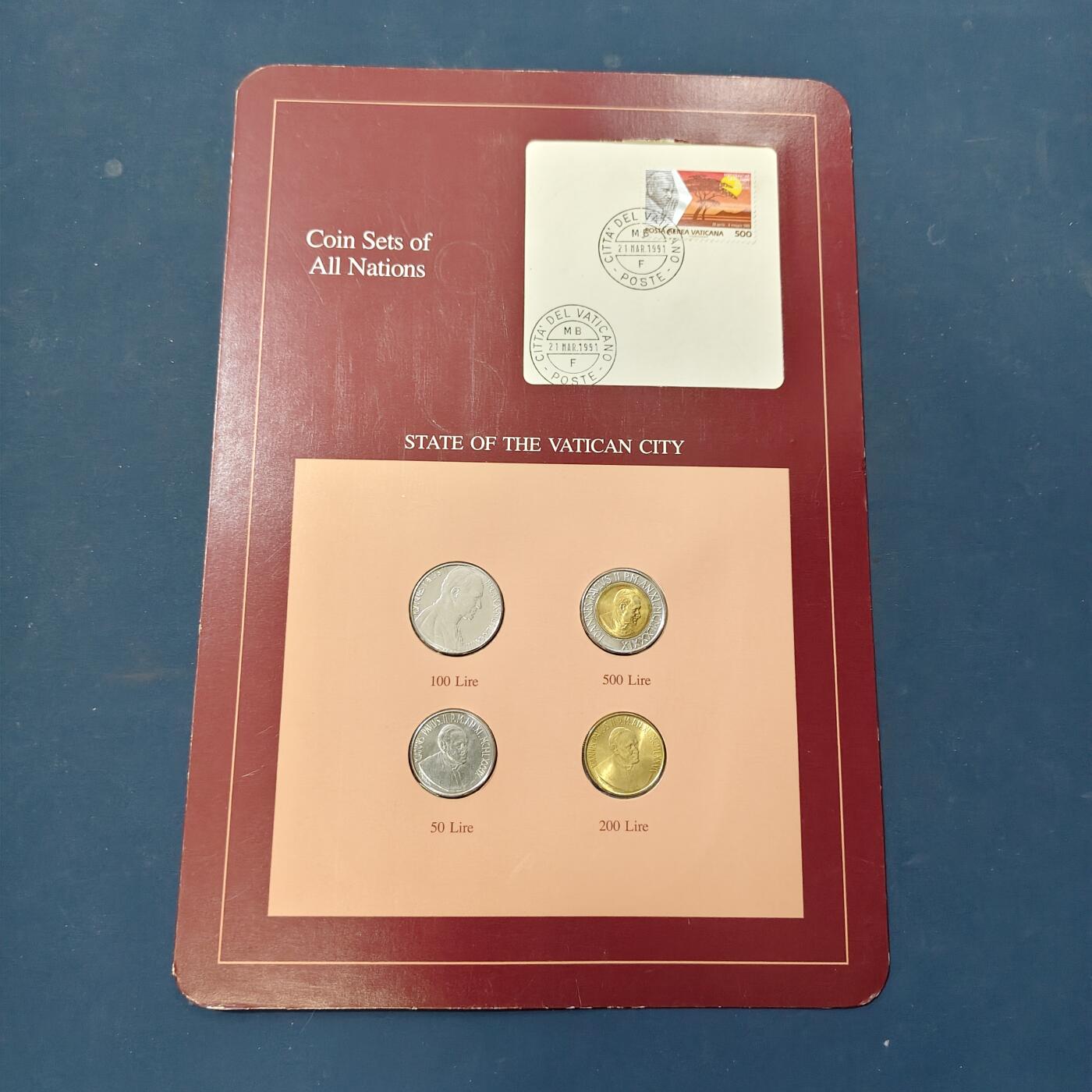 【全场包邮】纯粹捡漏拍506场-持续更新中 【富兰克林·世界各国硬币系列邮币卡】梵蒂冈城国4枚C版