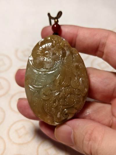 抚柳草堂-第十三期（贺新春首场）章牌钱币  奖章勋章限时免佣 满百包邮 放漏专场 - 和田玉新疆且末料纯手工雕刻一念之间 玉质油润 质地均匀 长59mm款41mm重44.9g 