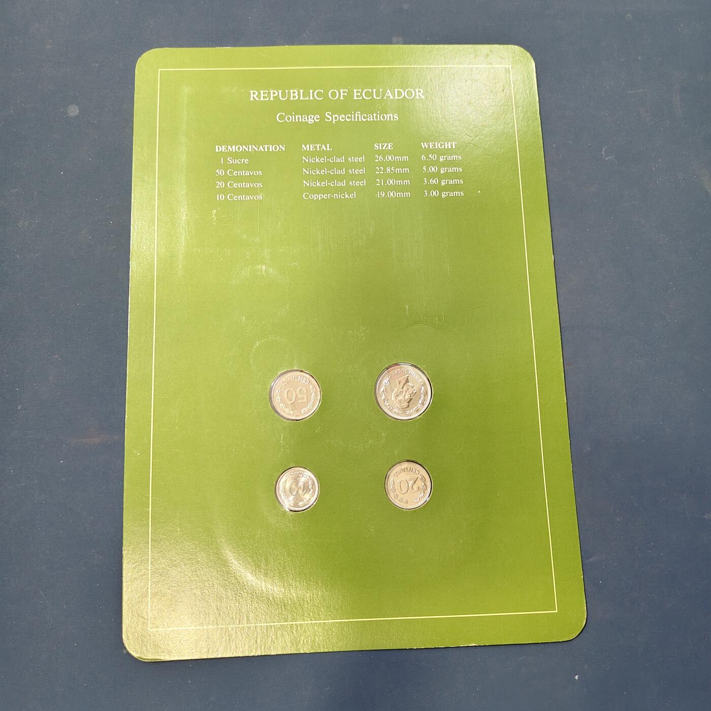 【全场包邮】纯粹捡漏拍506场-持续更新中 【富兰克林·世界各国硬币系列邮币卡】厄瓜多尔共和国