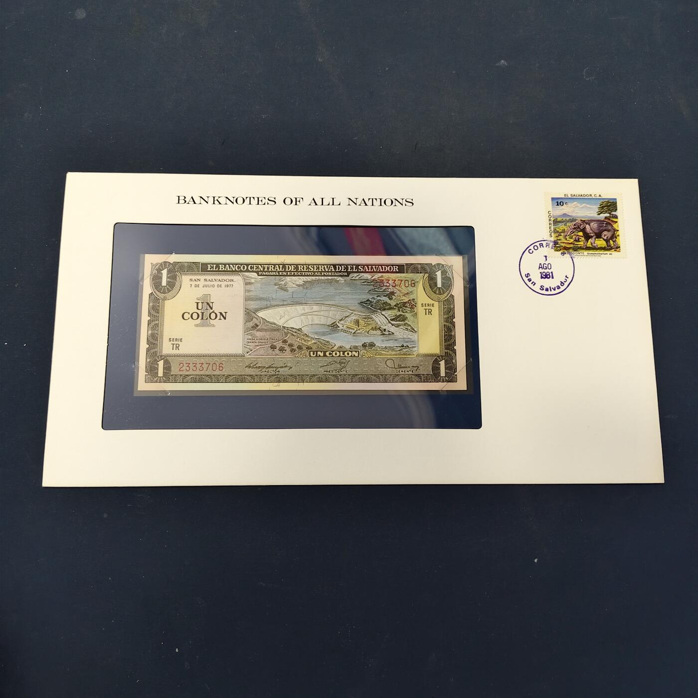 【全场包邮】纯粹捡漏拍506场-持续更新中 【富兰克林·世界各国纸钞系列邮币封】萨尔瓦多共和国