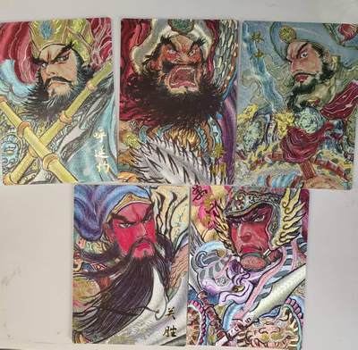 买就送PR！！龙虎卡牌-七六场（满200元包邮，无佣金，每周六结拍，欢迎送拍） - 粗闪5张 昆仑万象 权迎东 梁山五虎 一套