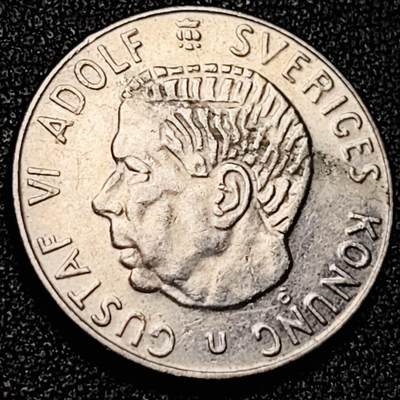 泉币菌-第199场- 新年快乐 新年第7场 本场拍品多 请提前出价（正月十五统一发货） - 瑞典1973年1克朗铜镍币，古斯塔夫六世国王，25mm