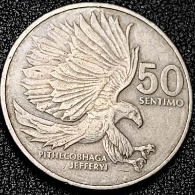 泉币菌-第199场- 新年快乐 新年第7场 本场拍品多 请提前出价（正月十五统一发货） - 食猴鹰 菲律宾1983年50分铜镍硬币 25.0毫米6.0克