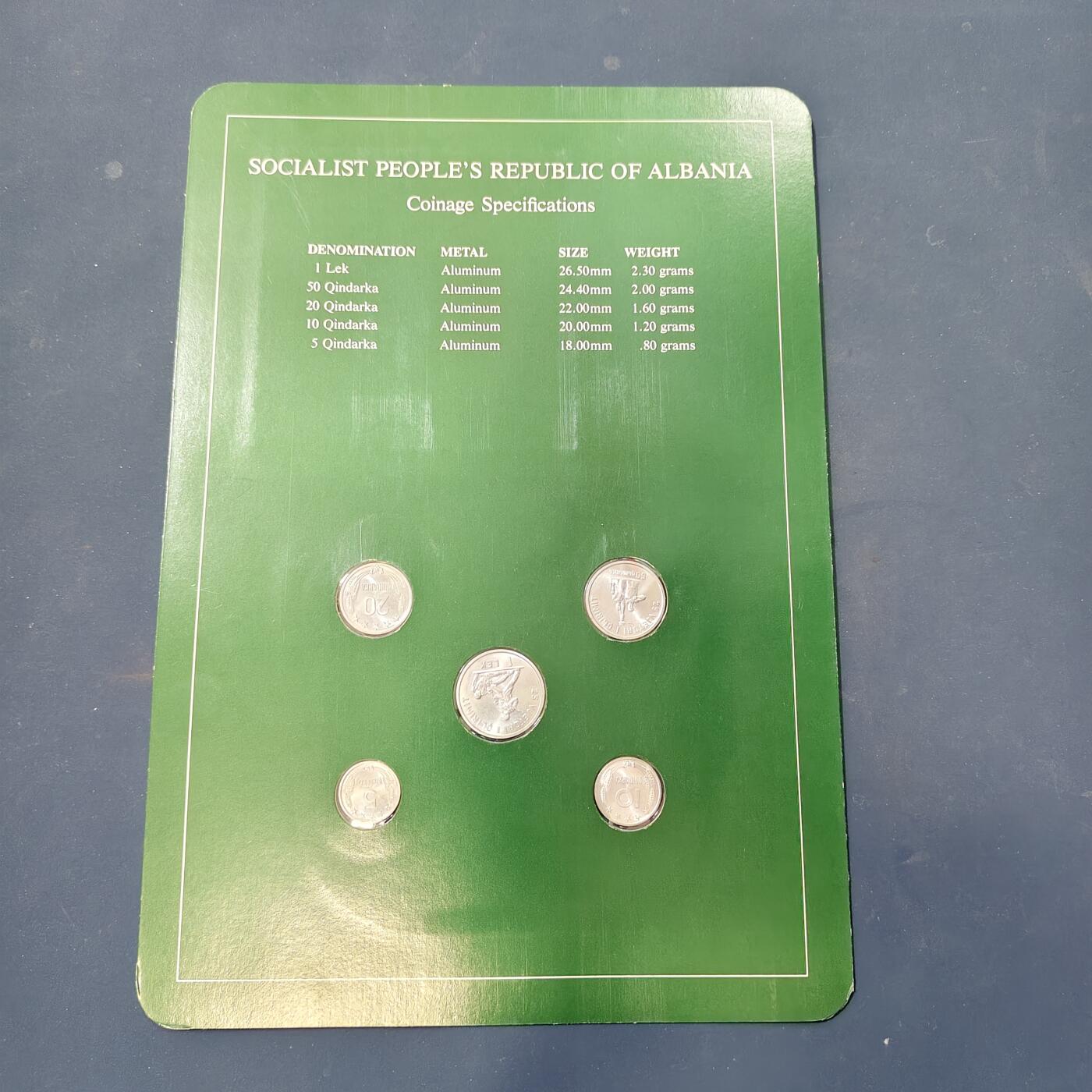 【全场包邮】纯粹捡漏拍506场-持续更新中 【富兰克林·世界各国硬币系列邮币卡】阿尔巴尼亚共和国