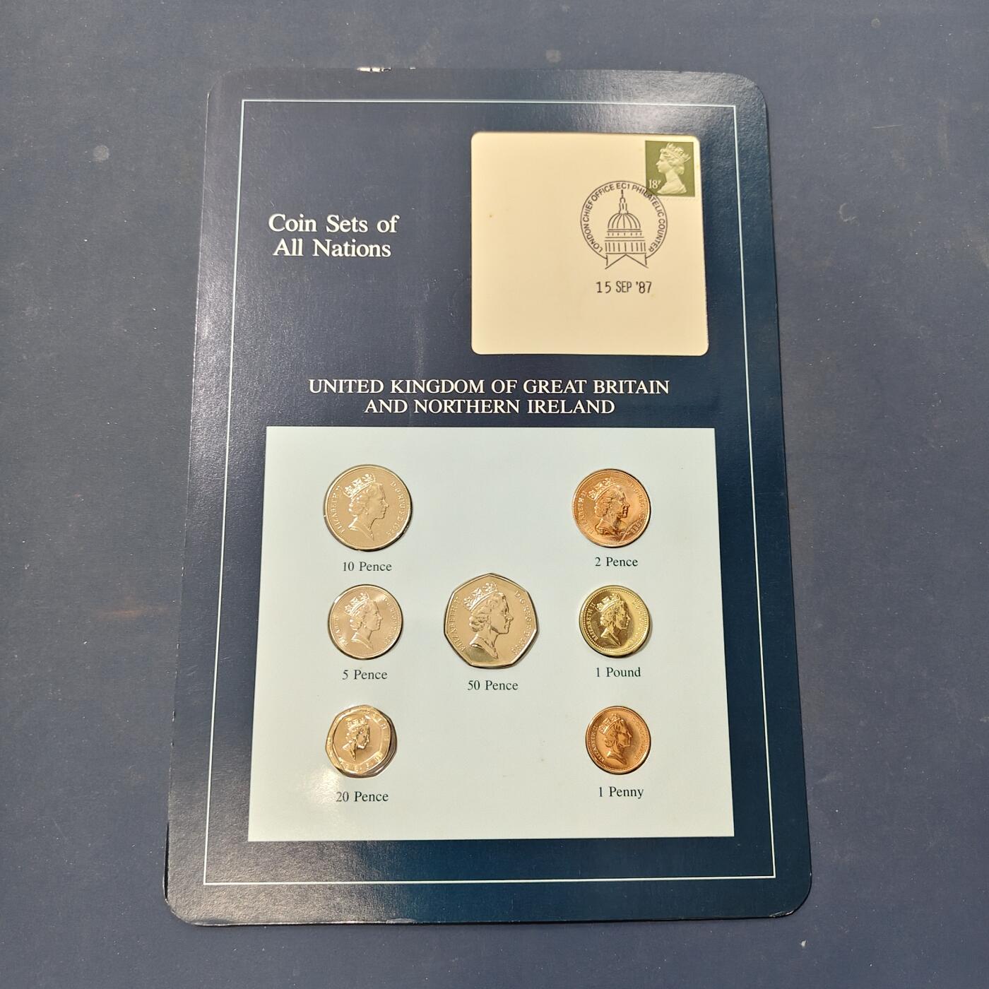 【全场包邮】纯粹捡漏拍506场-持续更新中  【富兰克林·世界各国硬币系列邮币卡】大不列颠和北爱尔兰联合王国（英国）-1镑为盾徽版