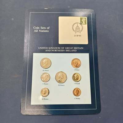 【全场包邮】纯粹捡漏拍506场-持续更新中 -  【富兰克林·世界各国硬币系列邮币卡】大不列颠和北爱尔兰联合王国（英国）-1镑为盾徽版