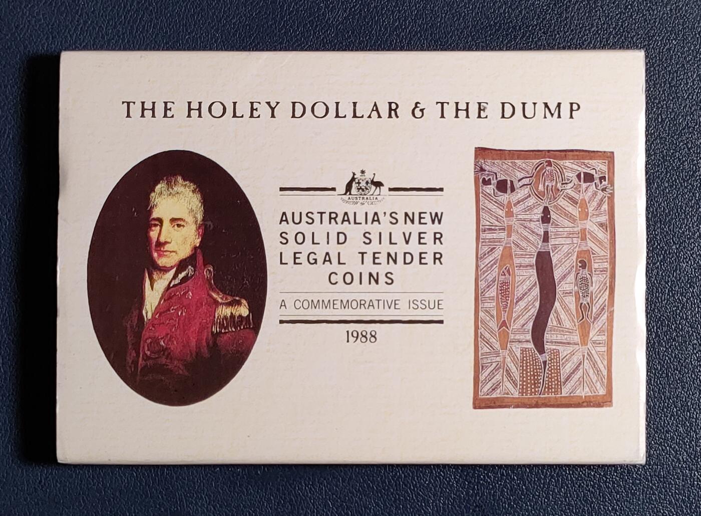 原装册带介绍 英属澳大利亚 1988年 25分、1元 精制子母银币