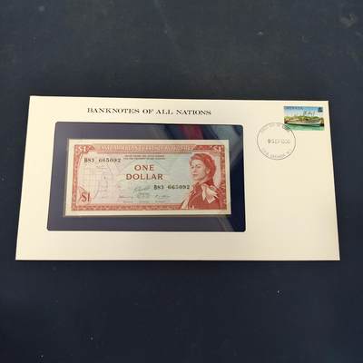 【全场包邮】纯粹捡漏拍506场-持续更新中 - 【富兰克林·世界各国纸钞系列邮币封】英属加勒比地区