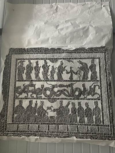 汉画像拓（孔子见老子） - 汉画像拓（孔子见老子）