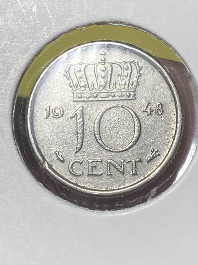 2026年第三十二场(总第二百零一场）外国精品纸夹币场(免佣金) - 荷兰🇳🇱1948单年份10分(威廉明娜女王退位年，老年版)