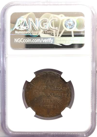 博洋堂世界钱币拍卖第162期（全场包邮） NGC UNC 英国1794年1/2便士康德代币，用于对法国战争支持的政治宣传广告，正面图案极具讽刺意味，意在表达“将法国的荣耀与荣誉踩在脚下”