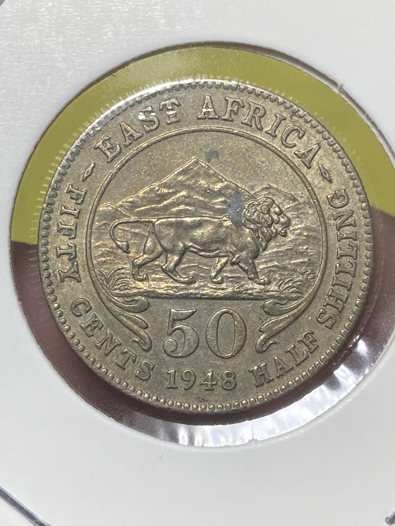 2026年第三十二场(总第二百零一场）外国精品纸夹币场(免佣金) 英属东非1948年50分(乔治六世第二版，首发年)