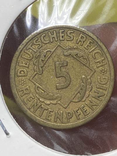 2026年第三十二场(总第二百零一场）外国精品纸夹币场(免佣金) - 德意志魏玛共和国1924年5芬尼(RENTEN地产抵押马克，A标柏林造)