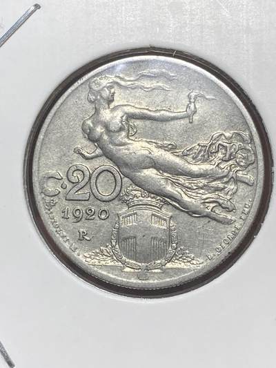 2026年第三十二场(总第二百零一场）外国精品纸夹币场(免佣金) - 好品–意大利王国1920年20分(维托里奥·埃马努埃莱三世第二套，R标罗马造)