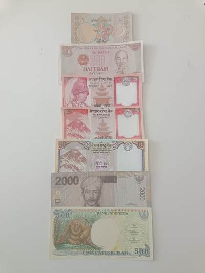 【20260227】非全新纸币和硬币第339场 - 亚洲国家7张纸币