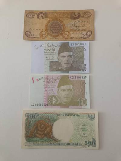 【20260227】非全新纸币和硬币第339场 - 亚洲国家4张纸币
