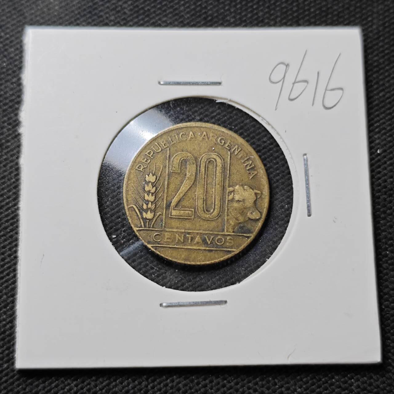 KK钱币收藏小铺  第396期  2月预留时间 周末发货  1949阿根廷20分