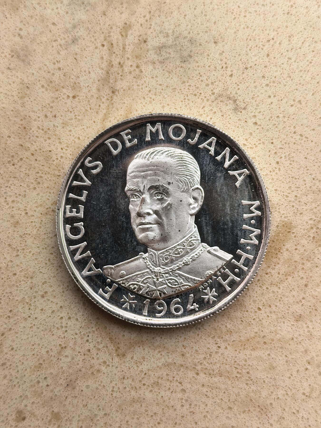 道一币馆币章第一百六十七场 马耳他1964年耶稣圣象1斯库多银币 12g  986s