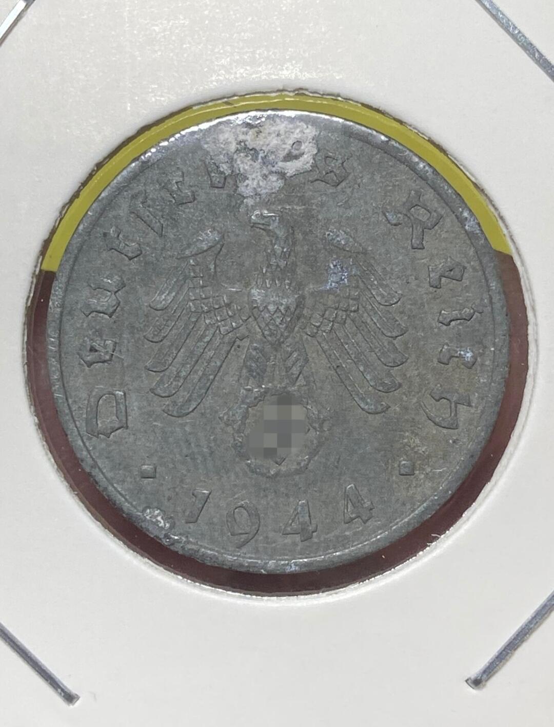 2026年第三十二场(总第二百零一场）外国精品纸夹币场(免佣金) 德意志第三帝国1944年10芬尼(F标，斯图加特造)