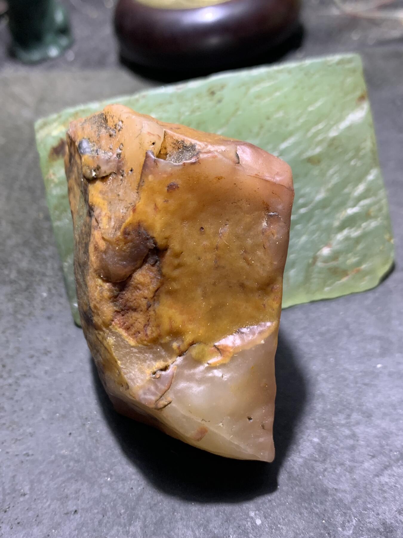 放福利！精美天然地表老皮冻料风化纹金丝玉籽料原石一块！