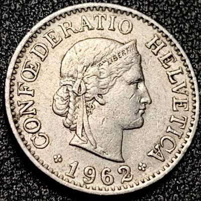 泉币菌-第199场- 新年快乐 新年第7场 本场拍品多 请提前出价（正月十五统一发货） - 高币值 百年延续 女神 瑞士1962年 10分銅镍硬币