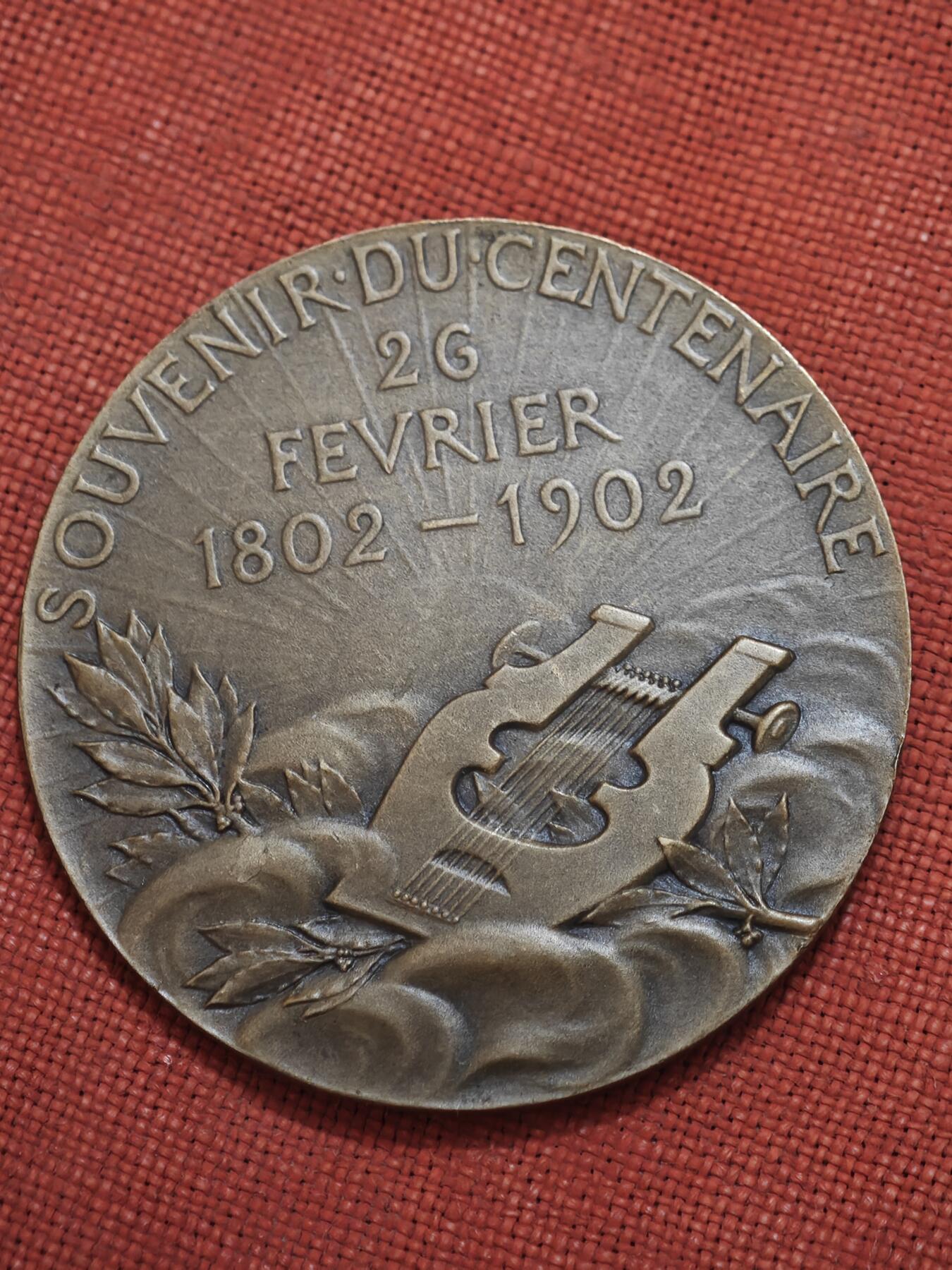 橙子收藏第四期 1902年法国 维克多·雨果百年诞辰纪念青铜大铜章法国，新艺术运动时期顶级章牌雕刻师让-克洛德·沙普兰（J.-C. CHAPLAIN）创作