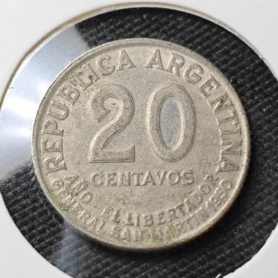 KK钱币收藏小铺  第396期  2月预留时间 周末发货 -  阿根廷20分纪念币